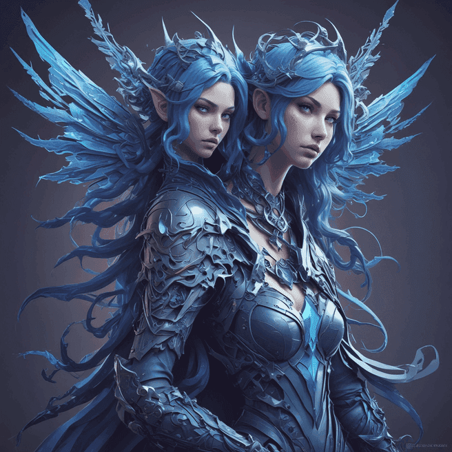 beautiful woman fairy, threads, thorned armor, going ahead, sign of the zodiac, Dark shadows, by Rossdraws, 3D Render, Unreal Engine, Canon50, Papercutting, Cold Color Palette, Line Art, Surprised, Ink, Mural