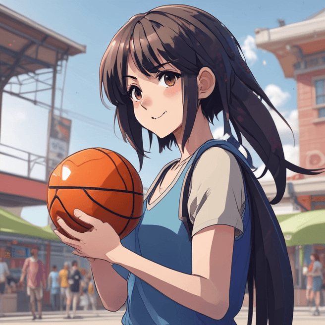 Anime Style 4K Detailed Girl Playing Basketball | Fulgent AI