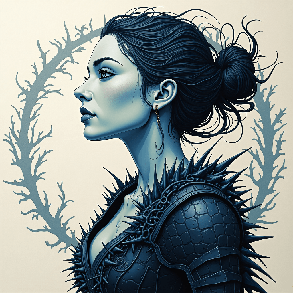 Enchanting Fairy Warrior in Thorned Armor by Rossdraws - 3D Render & Unreal Engine