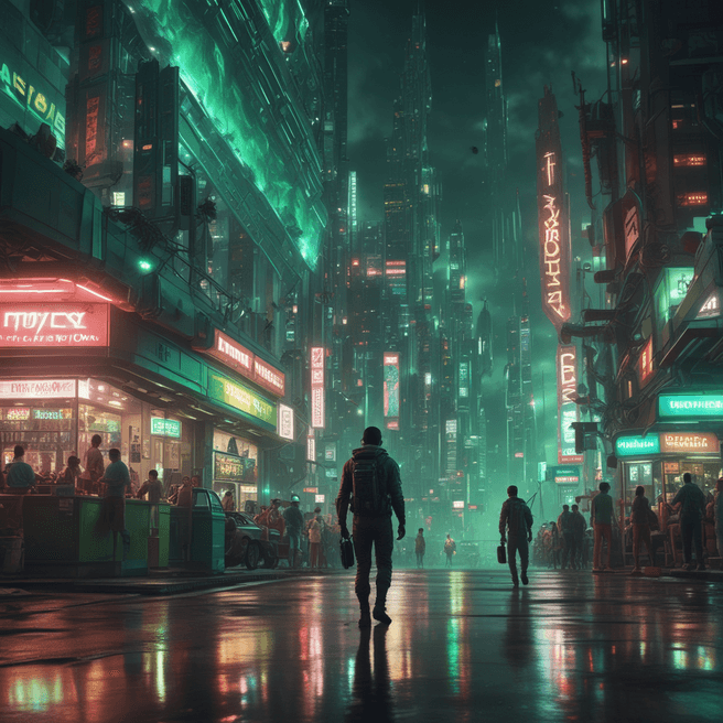 Sci-Fi Lunar City Action Scene - Futuristic Elysium Style | FulgentAI