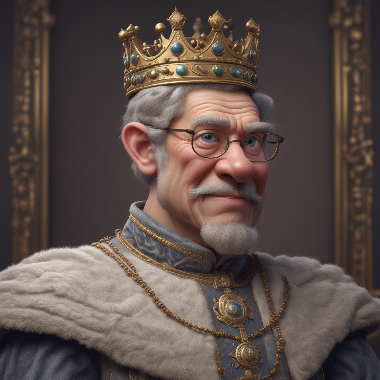Regal King Portrait in Pixar Style - Stunning AI Generated Art