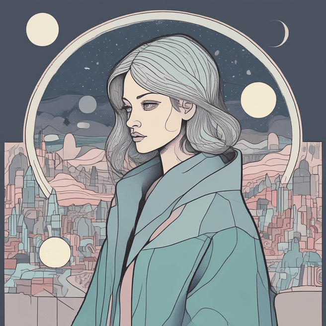 Vintage Paul Klee Art in Cold Color Palette: 2D Maya Model & Papercutting Inspiration