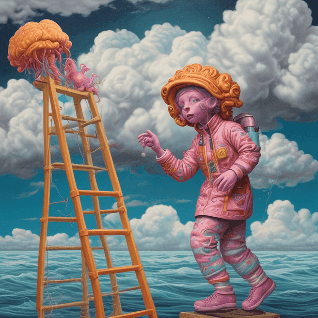 Explore Stunning Artistic Images: Woman Astronaut, Jellyfish Ocean, Cloudy Skies & More