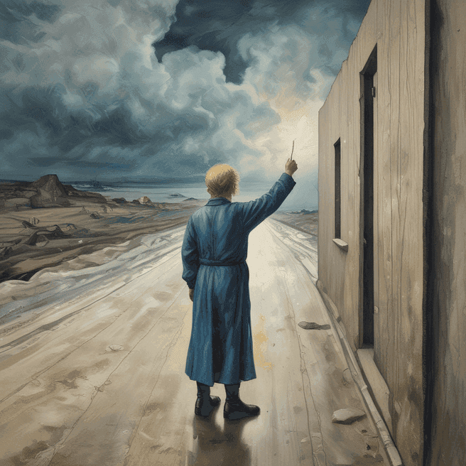 Edvard Munch Inspired 3D Render: Dramatic Oil Paint & Symbolist Etching