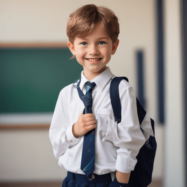 Adorable Young Student in School Uniform - Fulgent AI