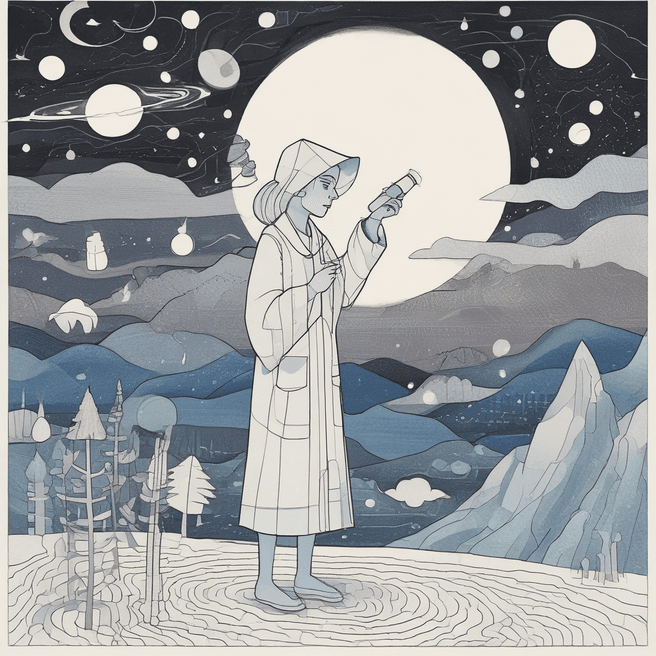 Vintage Paul Klee Art in Cold Color Palette: 2D Maya Model & Papercutting Inspiration