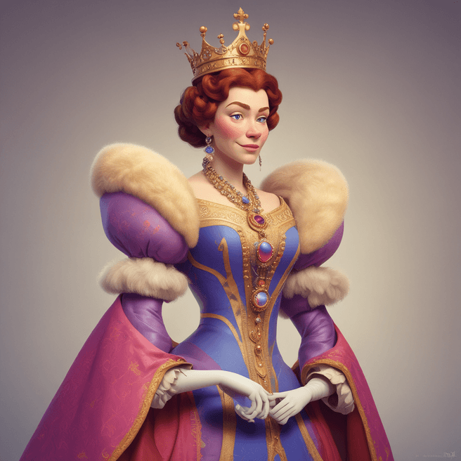 Regal Queen Portrait: Pixar-Inspired Google Image Creation