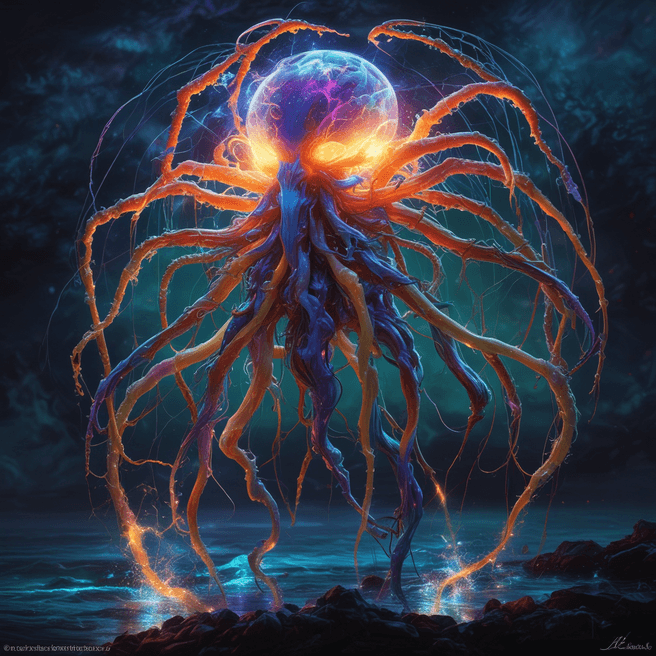 Radiant Bioluminescent Symbiote: Captivating Visual Masterpiece