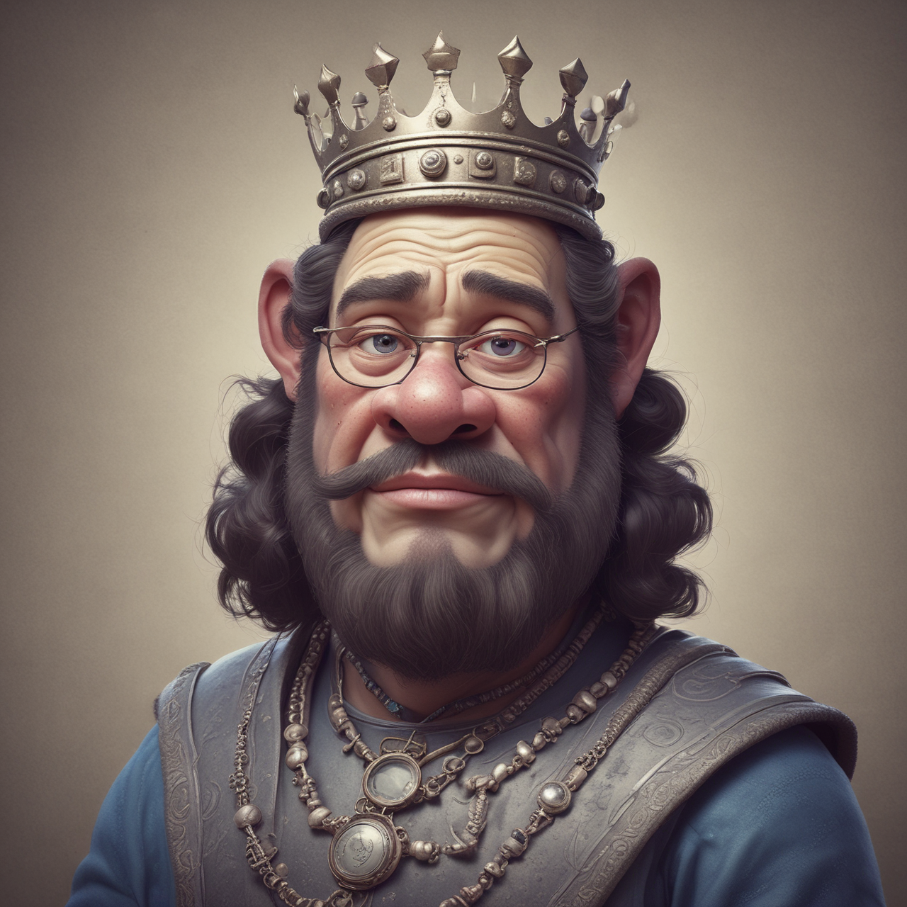 Regal King Portrait in Pixar Style - Stunning AI Generated Art