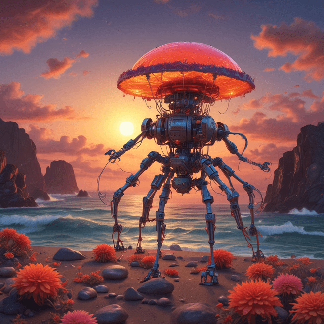 High-Intensity Workout with Jellyfish Ocean: Octane Render 3D Canon50 Paper Model