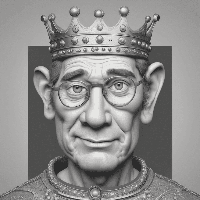 Pixar style Portrait of a king