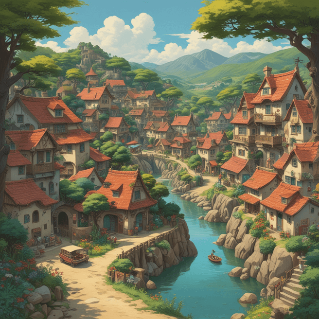 Enchanting Ghibli-Inspired Village Generator by Fulgent AI