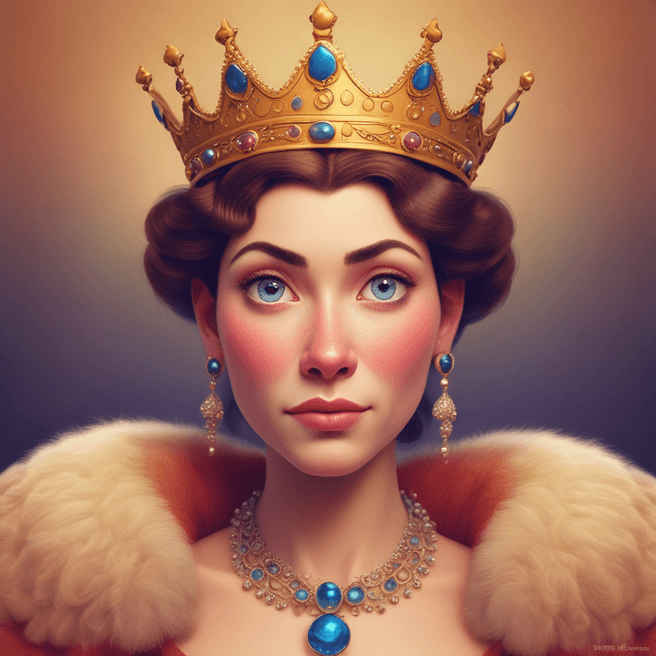Captivating Pixar-style Queen Portrait | Fulgent AI