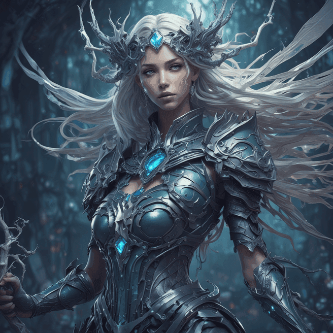 Rossdraws Fantasy Art: Beautiful Woman in Thorned Armor | Zodiac Sign 3D Render
