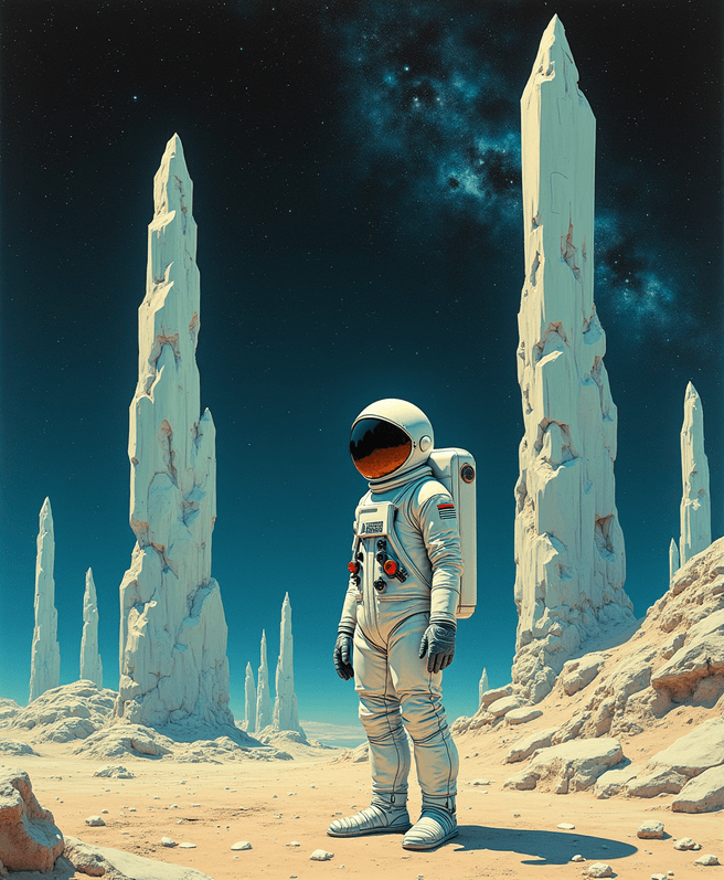 Enigmatic Astronaut Sci-Fi Portrait | 16k Illustration by Liminal Lacquer