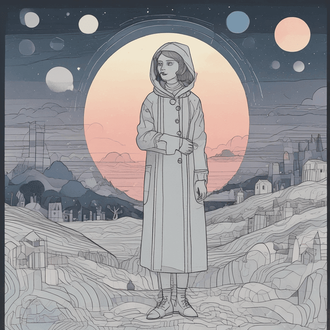 Vintage Paul Klee Art in Cold Color Palette: 2D Maya Model & Papercutting Inspiration