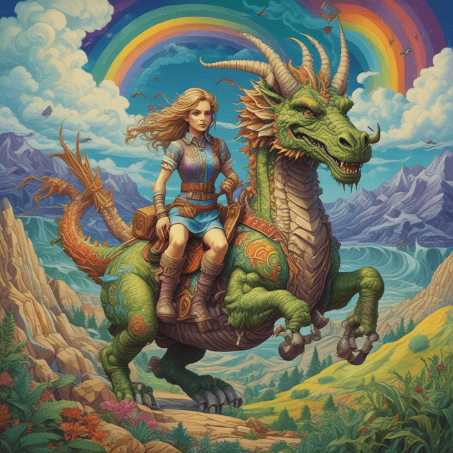 Explore Stunning Artwork: Beautiful Woman, Dragon Rider, Ancient Map & More | Fulgent AI