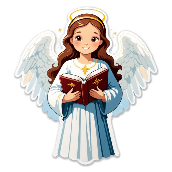 Divine Angel with Illuminated Holy Book - Fulgent AI