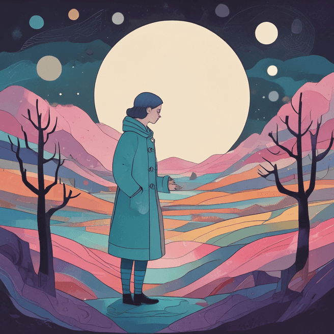 Vintage Paul Klee Art in Cold Color Palette: 2D Maya Model & Papercutting Inspiration