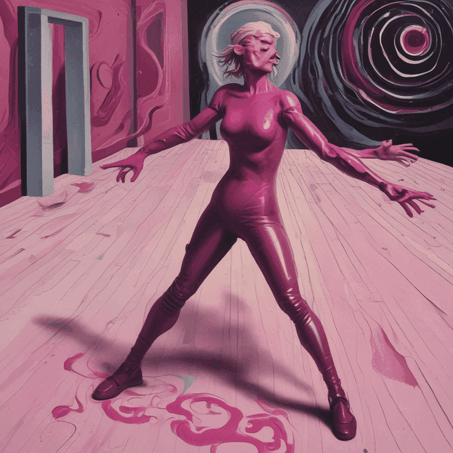slayer, Magenta top, whirlwind boots, Holding with hands grasping an object, Black hole, Mid-afternoon, by Edvard Munch, Corona Render, Maya Model, Studio Lighting, Papercutting, Cold Color Palette, Detailed and Intricate, Embarrassed, Oil Paint, Baroque