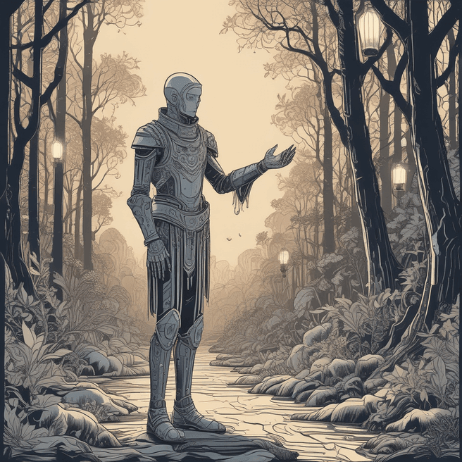 Discover Intricacies of Forest Lanterns in Mid-Morning Art