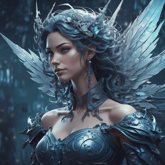 Beautiful Woman Fairy in Thorned Armor: Zodiac Sign Rossdraws Art