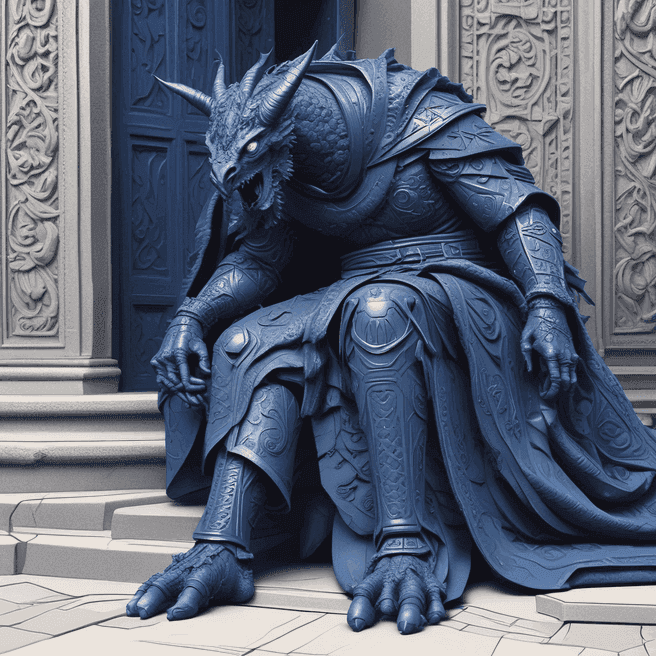 Unique 3D Renders: Dragon Knight in Ecclesiastical Robe Close-up | Ben Enwonwu Art