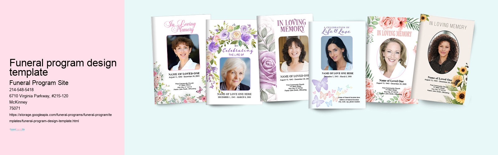 funeral program design template