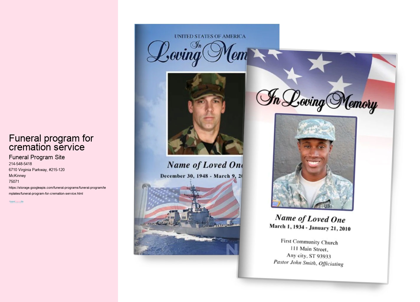 Custom Funeral Programs