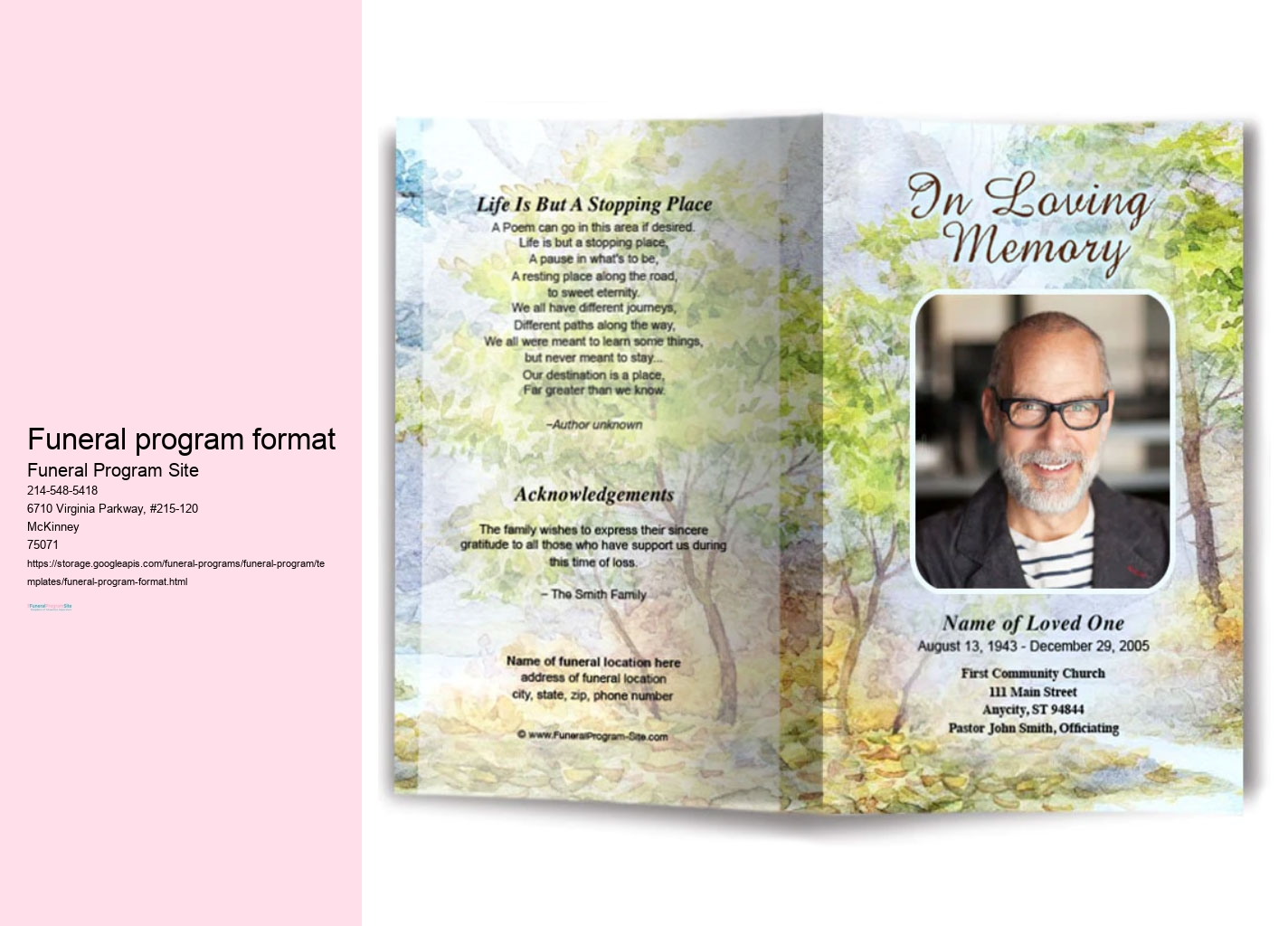 Funeral Program Template