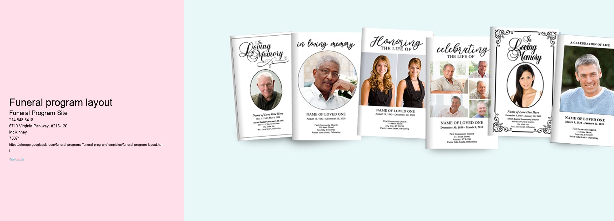 funeral program layout