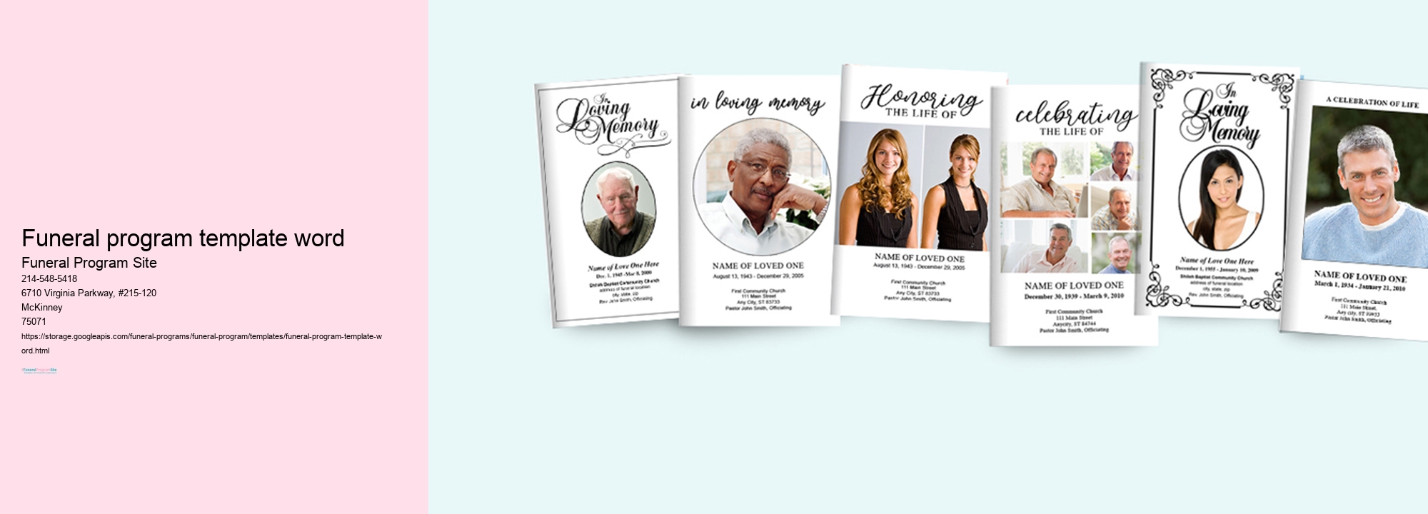 funeral program template word