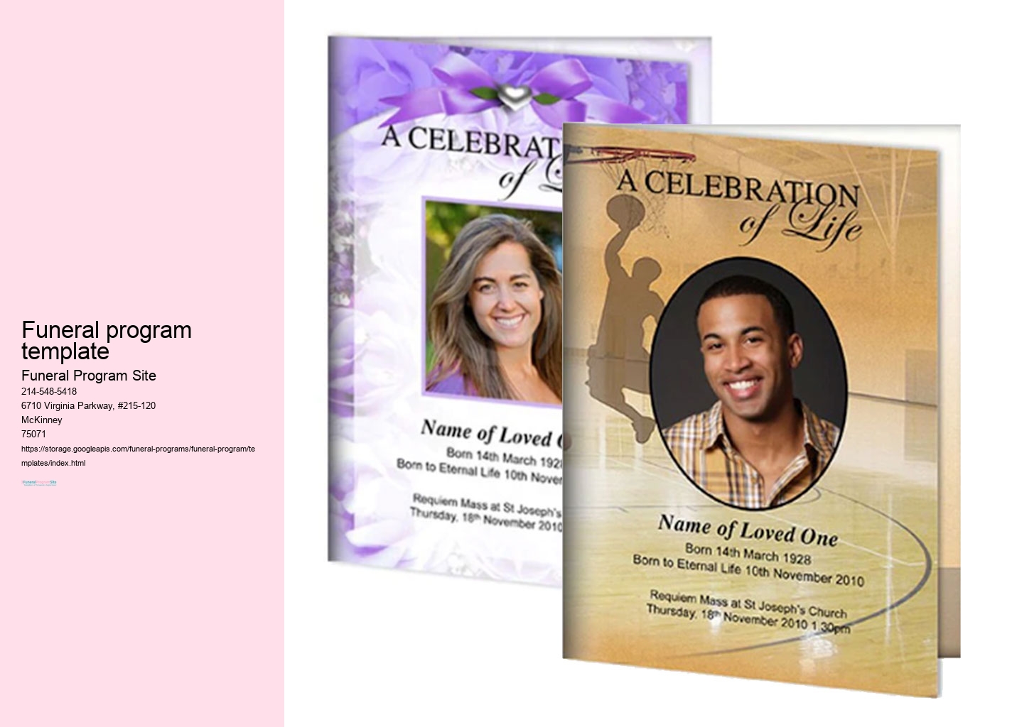 Custom Funeral Programs