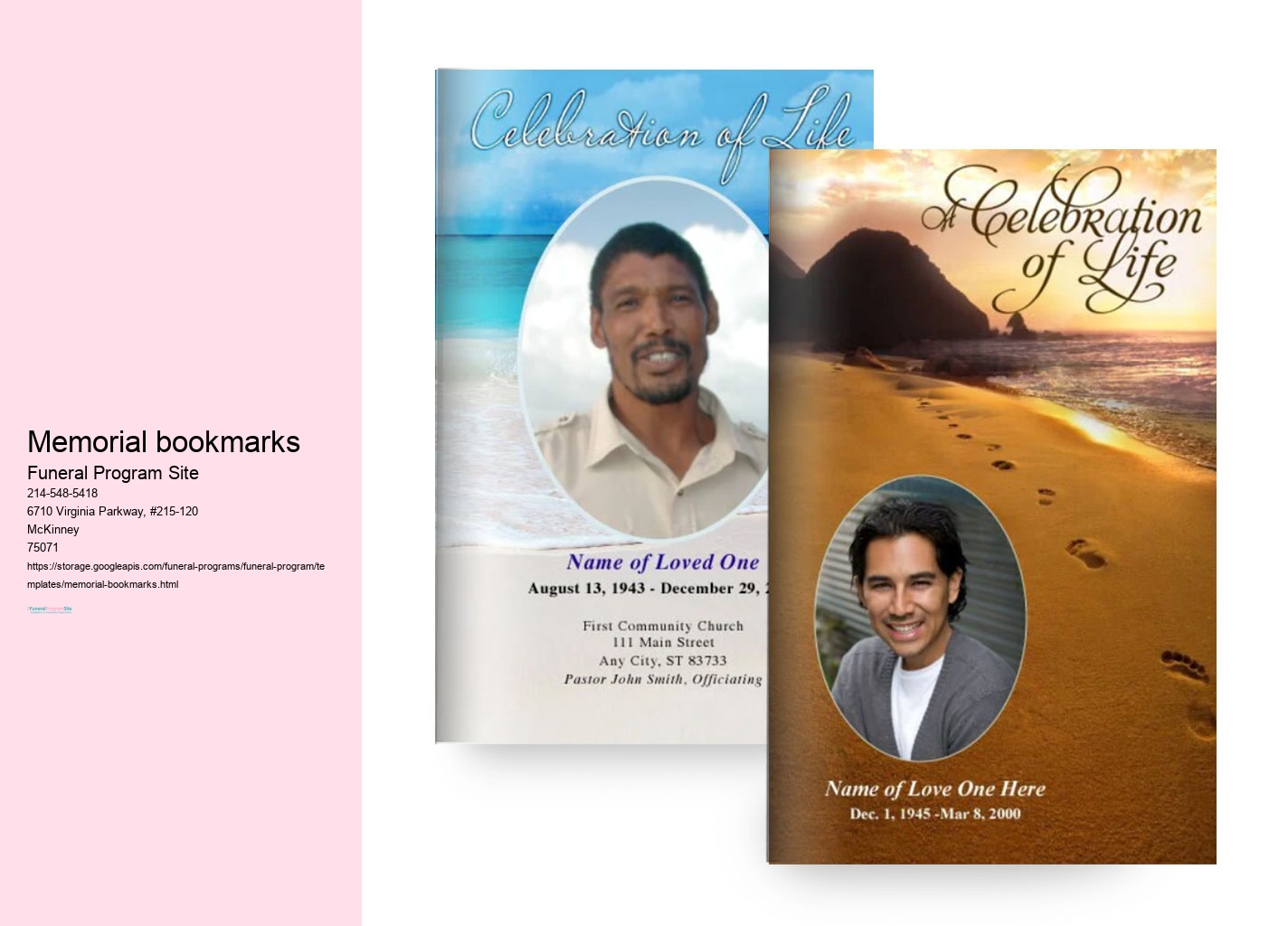 Custom Funeral Programs