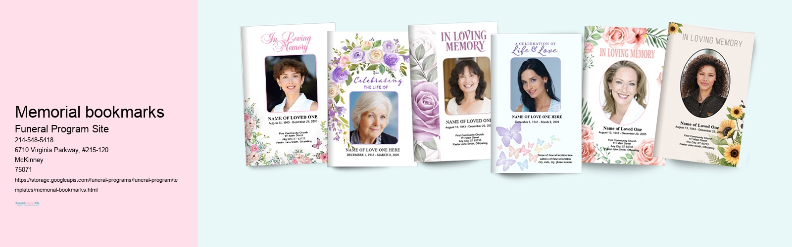 memorial bookmarks