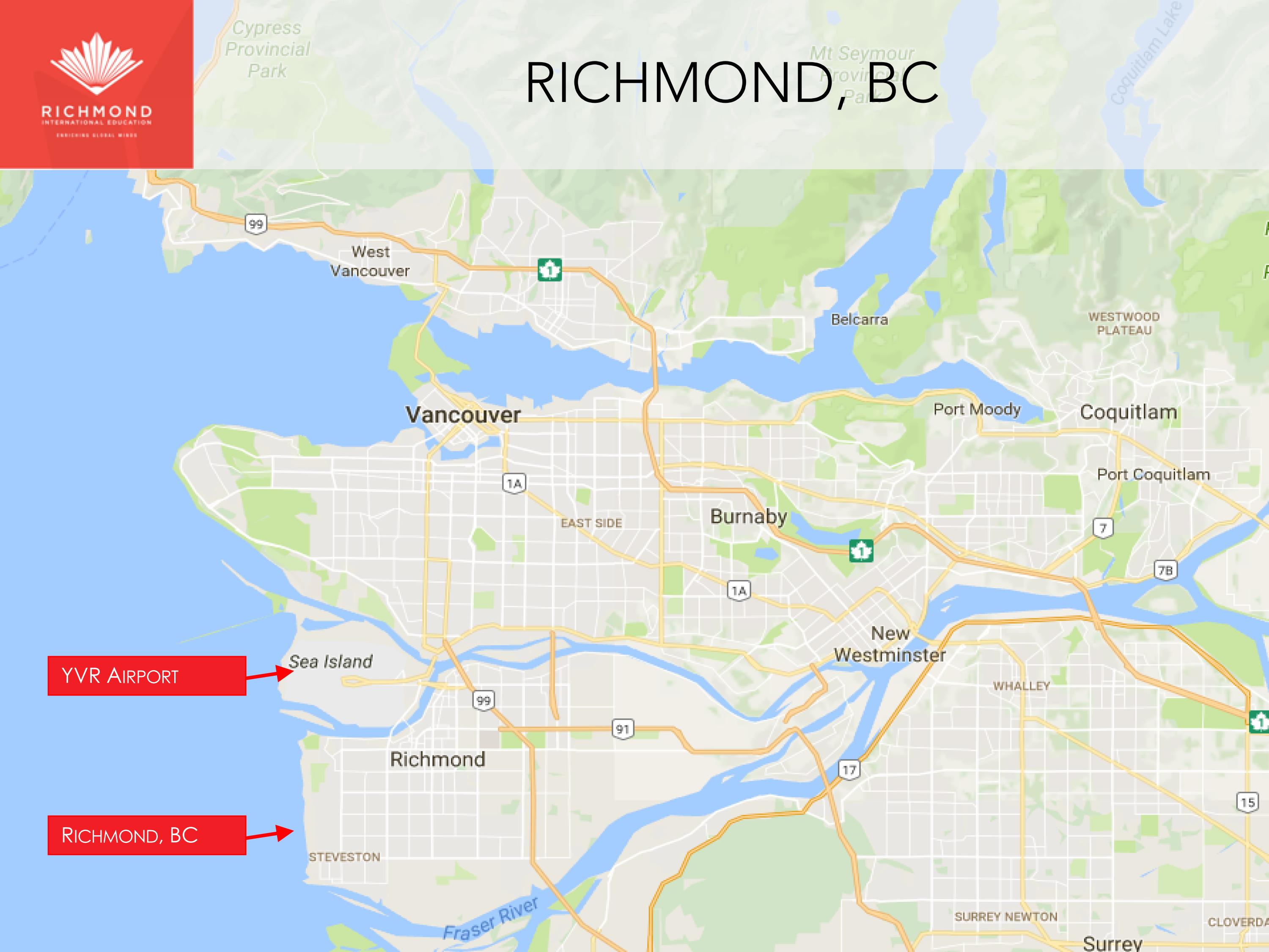 溫哥華Richmond地理位置