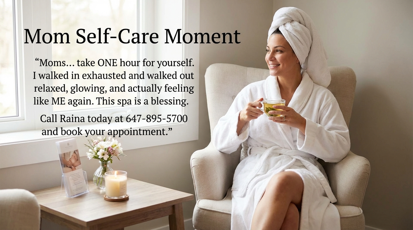 Mom enjoying a self-care waxing moment