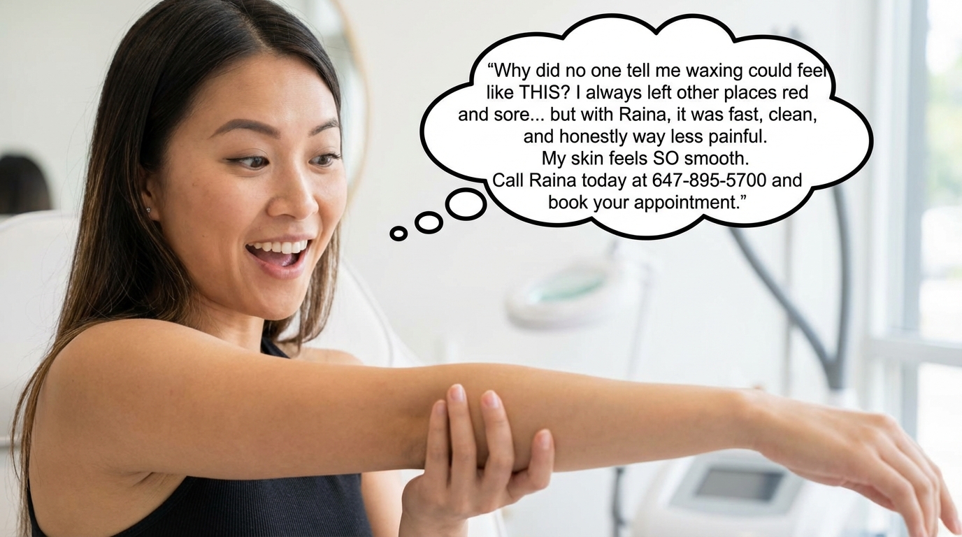 Happy client after waxing service