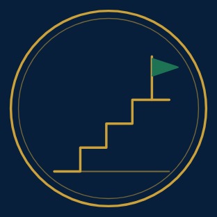 Stairs and flag emblem