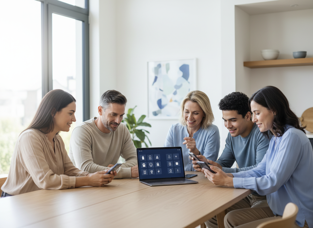 SnapClearout app showing a family's home inventory with items organized by room