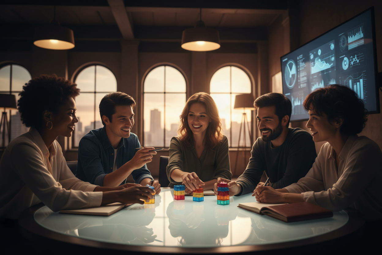 Racially diverse nonprofit leaders collaborating