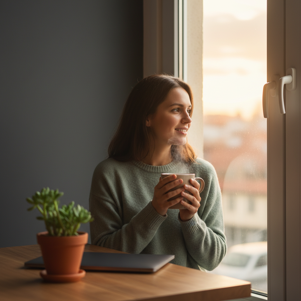 woman drinking a cup of coffee woman drinking a cup of coffee