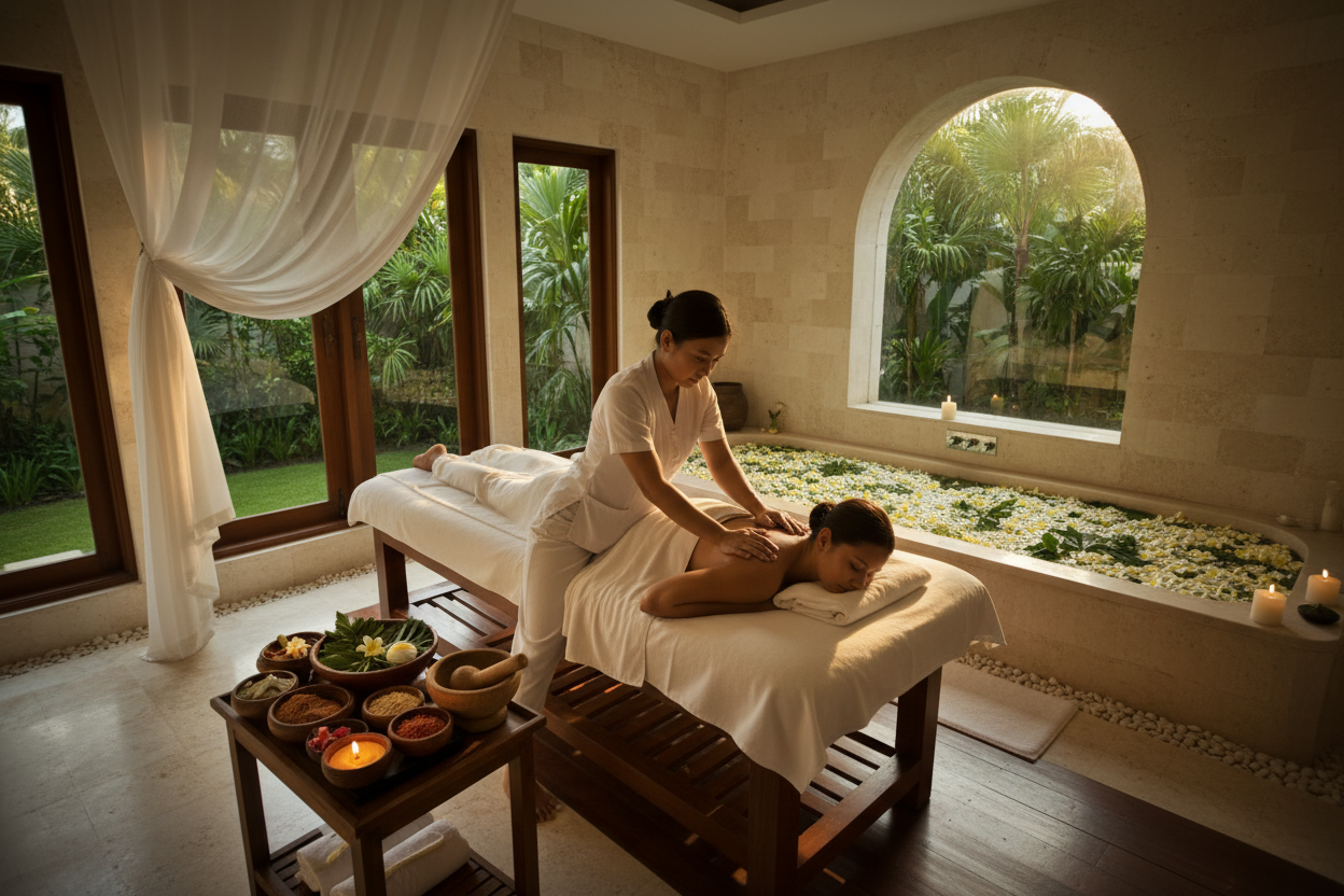 Balinese spa: massage, body scrub, flower bath