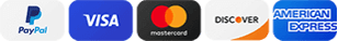PayPal, Visa, Mastercard, Discover, Amex