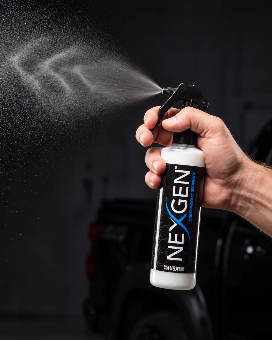 Nexgen Ceramic Spray being applied to a car