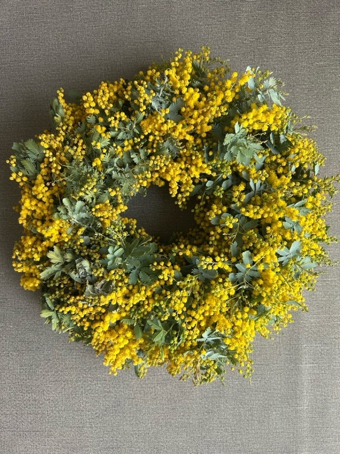 【ハンドメイド】フレッシュミモザリース