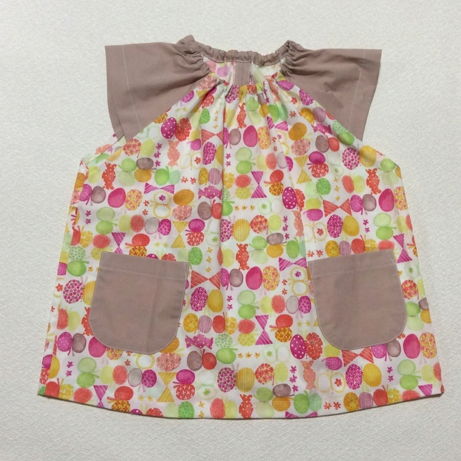 【在庫入替SALE！】【100】ちょうちょとリボン☆半袖スモック