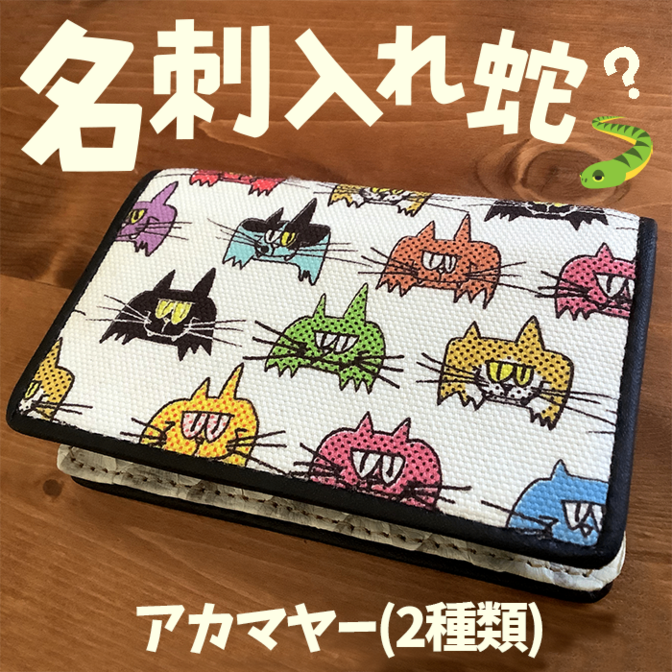 【アカマヤー】人脈が広がる縁起物❗️❓POPな蛇革の『名刺入れ』🐍✨【数量限定】