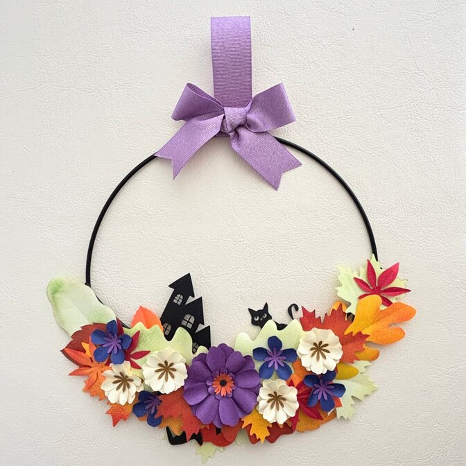 【ハンドメイド】ハロウィンのリース　ペーパークラフト