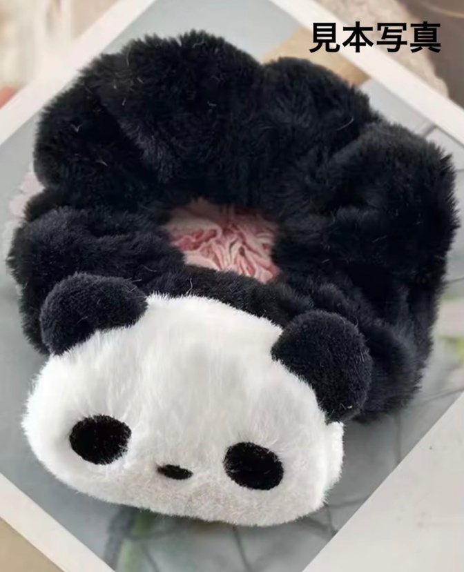 【新品】パンダ🐼 ふわふわ ヘアゴム 黒